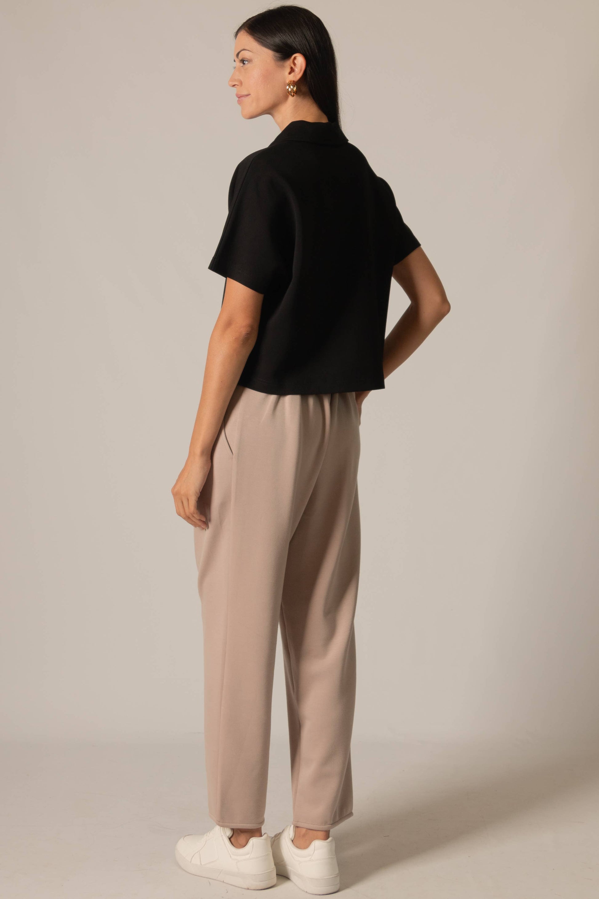 Butter Modal Short Sleeve Quarter Zip Top - BAY WINDOW