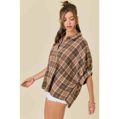 Plaid Oversize Button Down Shirt