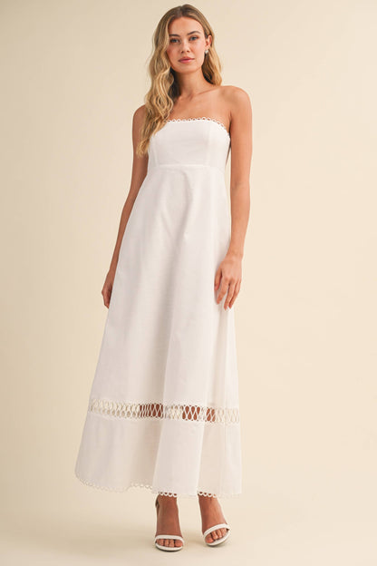 ID10248 LINEN ROPE EMBROIDERED ACCENT MINI DRESS