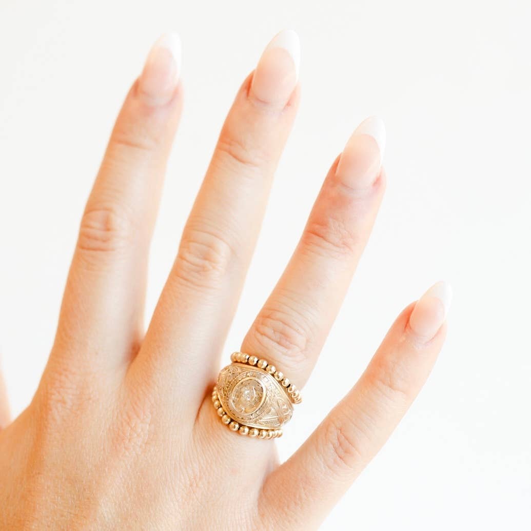 Ella Beaded Band Ring in Gold - BAY WINDOW