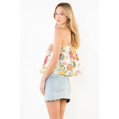 Floral Spaghetti Strap Tank Top