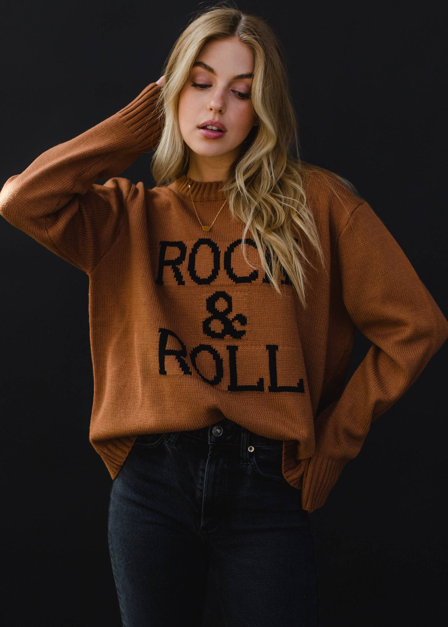 Brown Rock & Roll Sweater