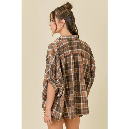 Plaid Oversize Button Down Shirt