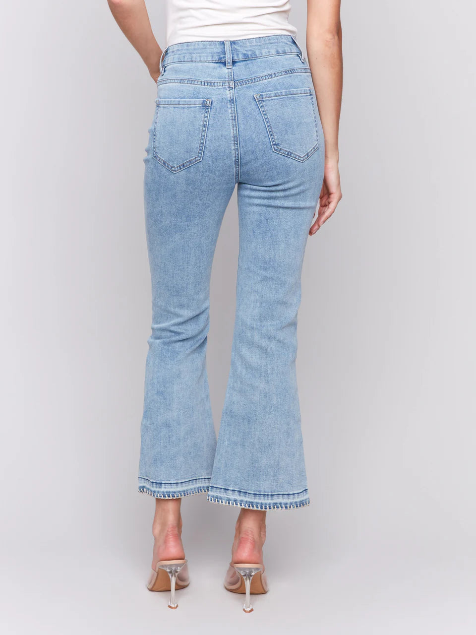Blanket Stitch Straight Leg Pant - Lt. Blue - BAY WINDOW