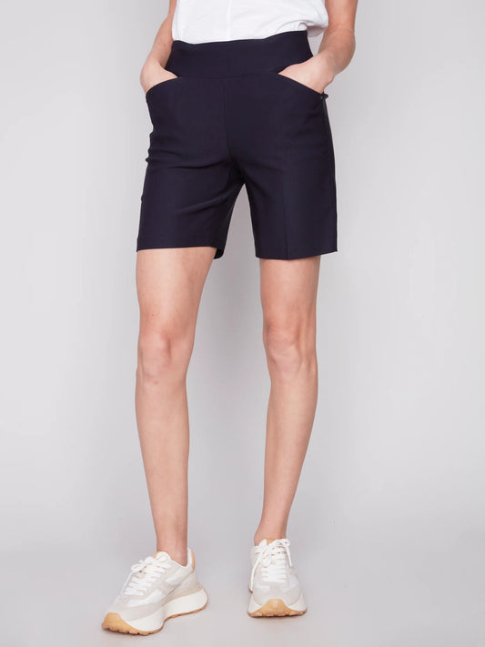 Pull On Short with Pockets - Navy - BAY WINDOW