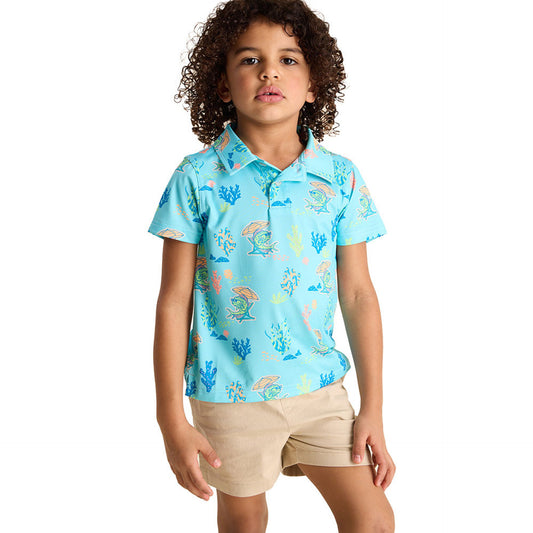 The Lil Sittin' Under the Sea (Toddler Performance Polo) - BAY WINDOW