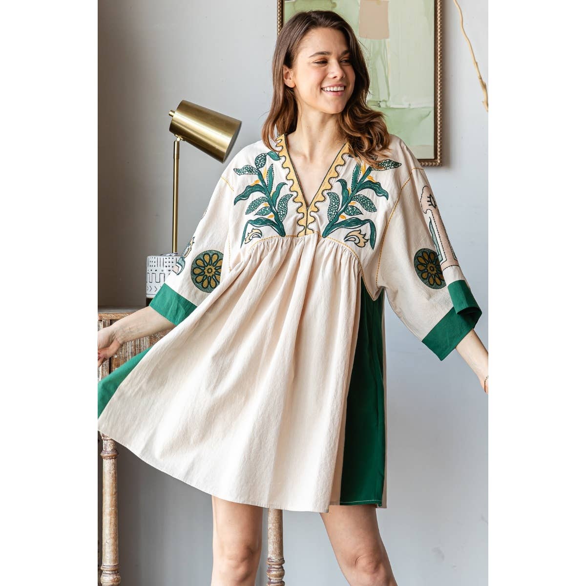 Vintage Embroidery Patch Dress