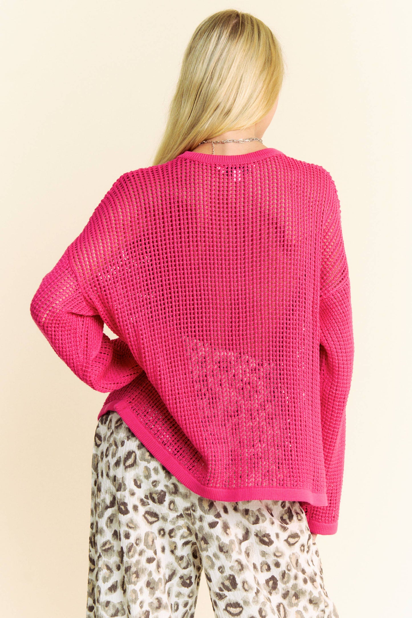 Star Front Light Weight Open Knit Pullover Sweater - BAY WINDOW