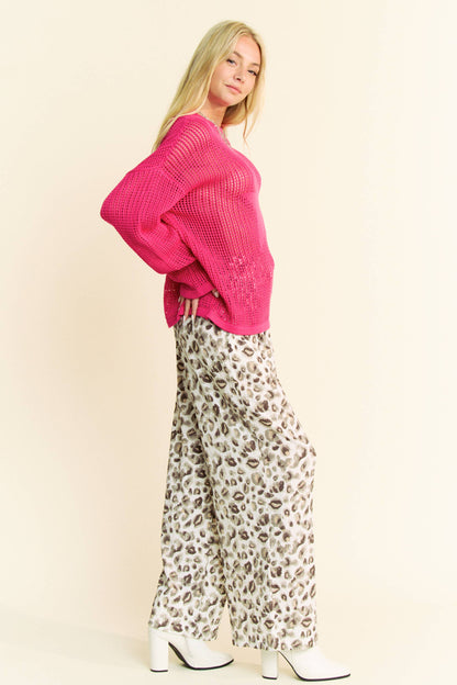 Star Front Light Weight Open Knit Pullover Sweater - BAY WINDOW