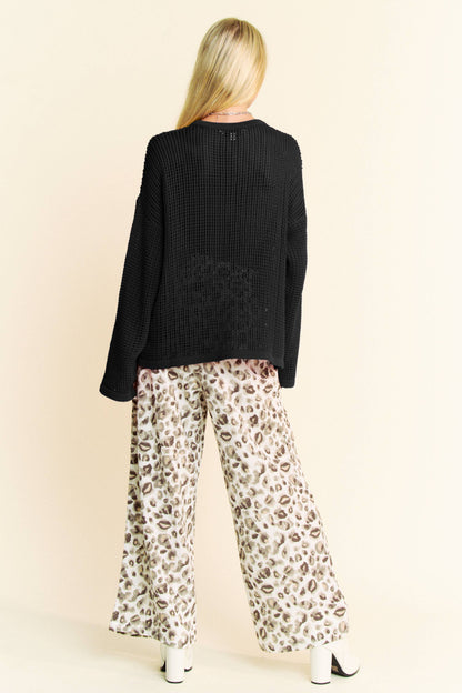 Star Front Light Weight Open Knit Pullover Sweater - BAY WINDOW