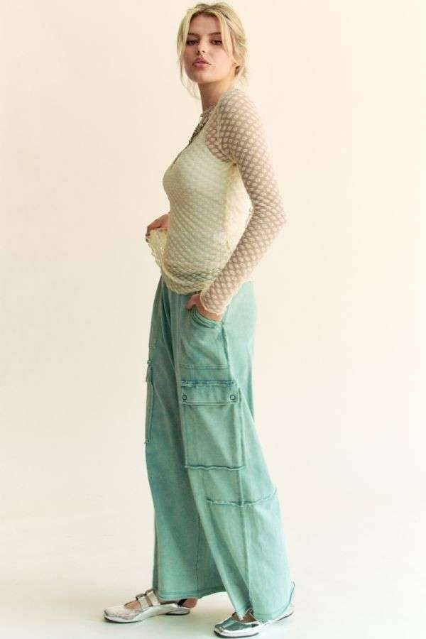 Long Sleeve Dot Crispin Lace Layering Mesh Top - BAY WINDOW