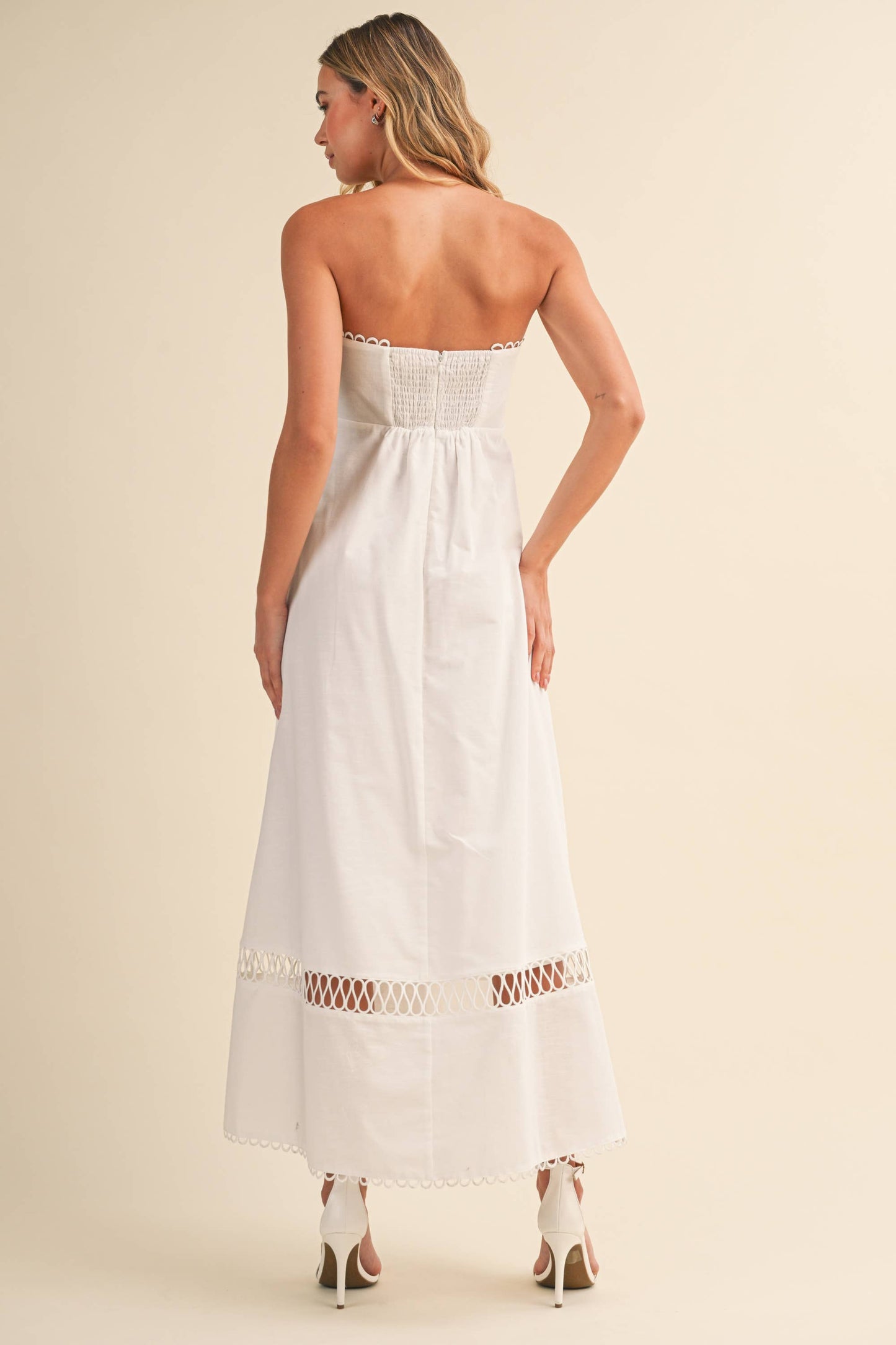 ID10248 LINEN ROPE EMBROIDERED ACCENT MINI DRESS
