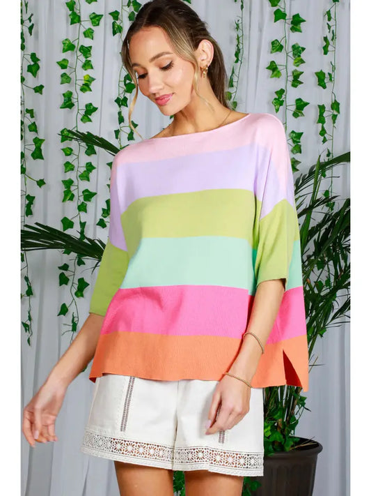 Happy Go Color Block Sweater