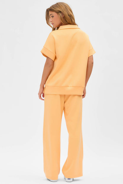 Short Sleeve Quarter Zip + Pants Modal Set - BAY WINDOW
