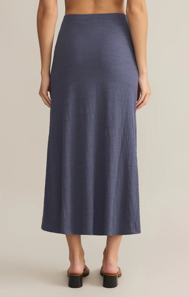 Delavine Textured Midi Skirt - Worn Blue