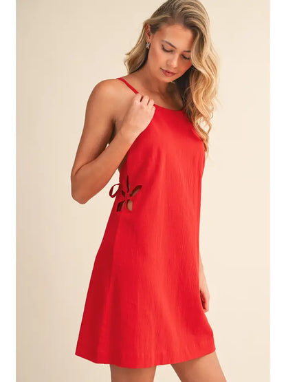 Backless Mini Dress - Red