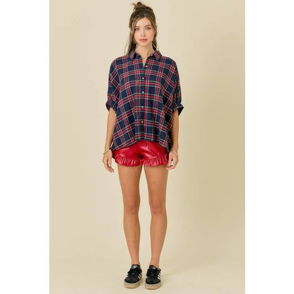 Plaid Oversize Button Down Shirt