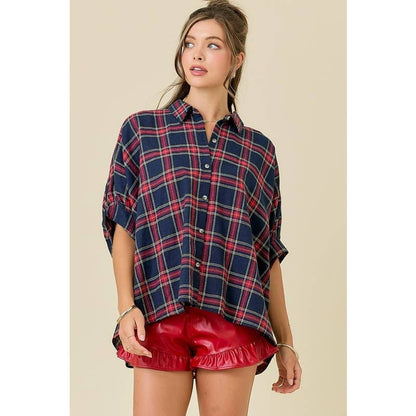 Plaid Oversize Button Down Shirt