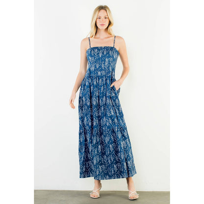 Fish Print Tiered Dress