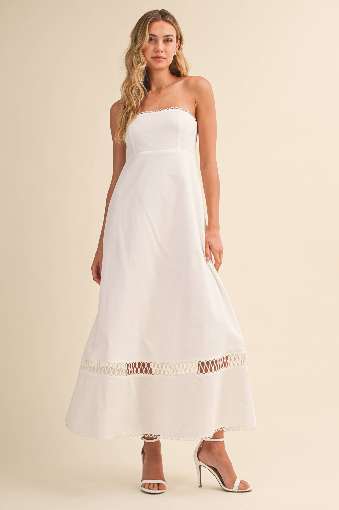 ID10248 LINEN ROPE EMBROIDERED ACCENT MINI DRESS