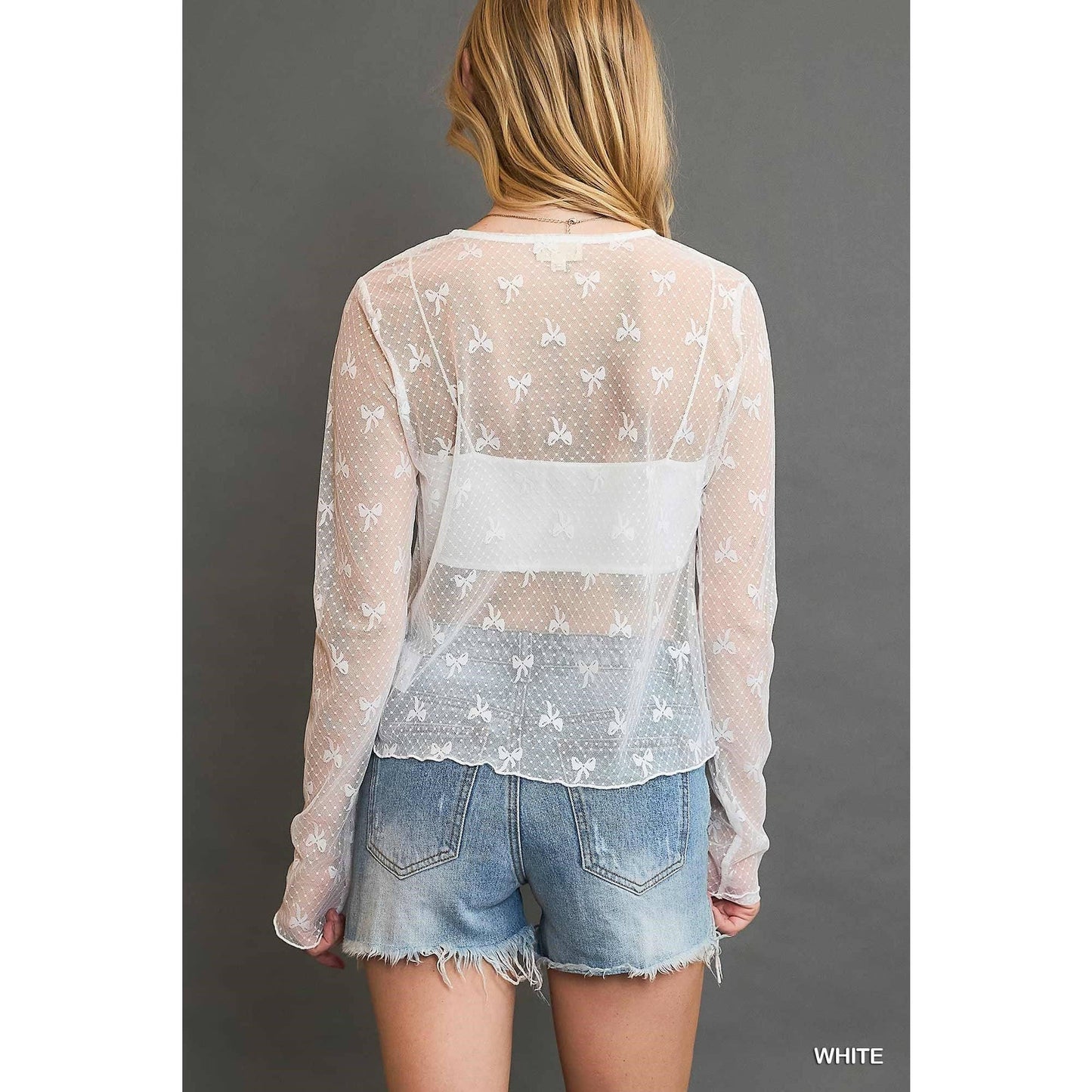 Ribbon Patterned Lace Top