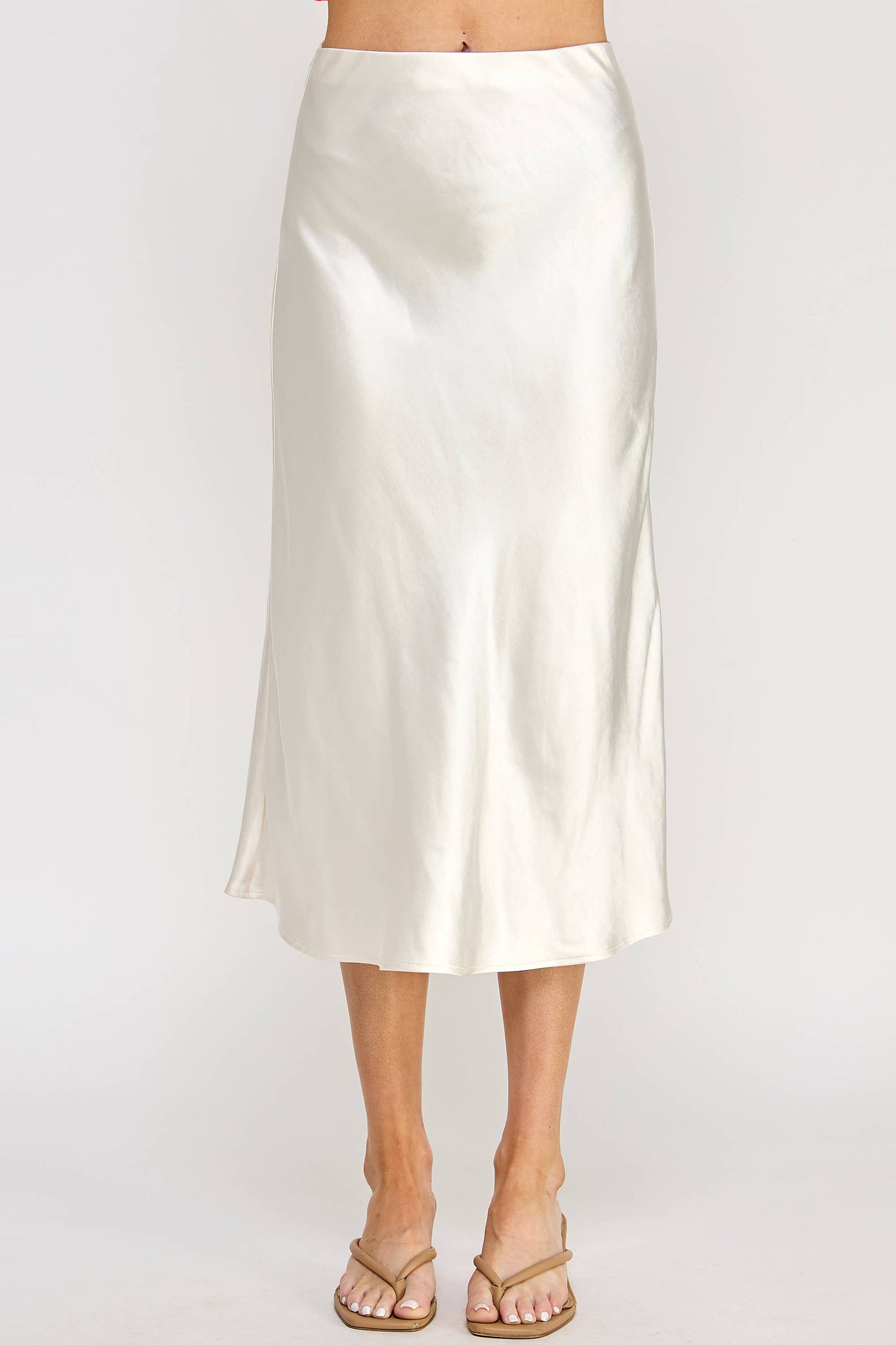 RS-9602-6 Satin Midi Skirt Pearl - BAY WINDOW