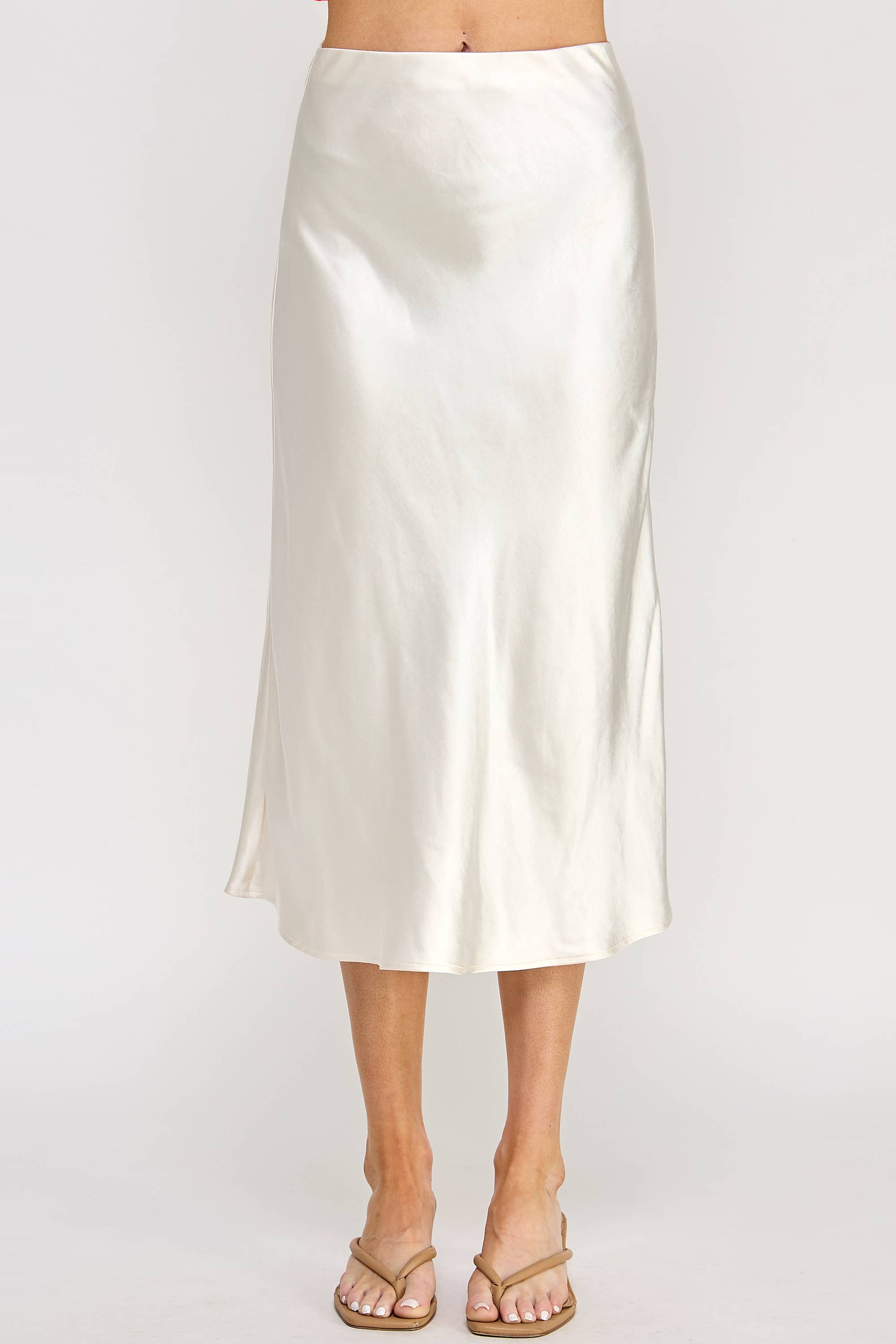RS-9602-6 Satin Midi Skirt Pearl - BAY WINDOW