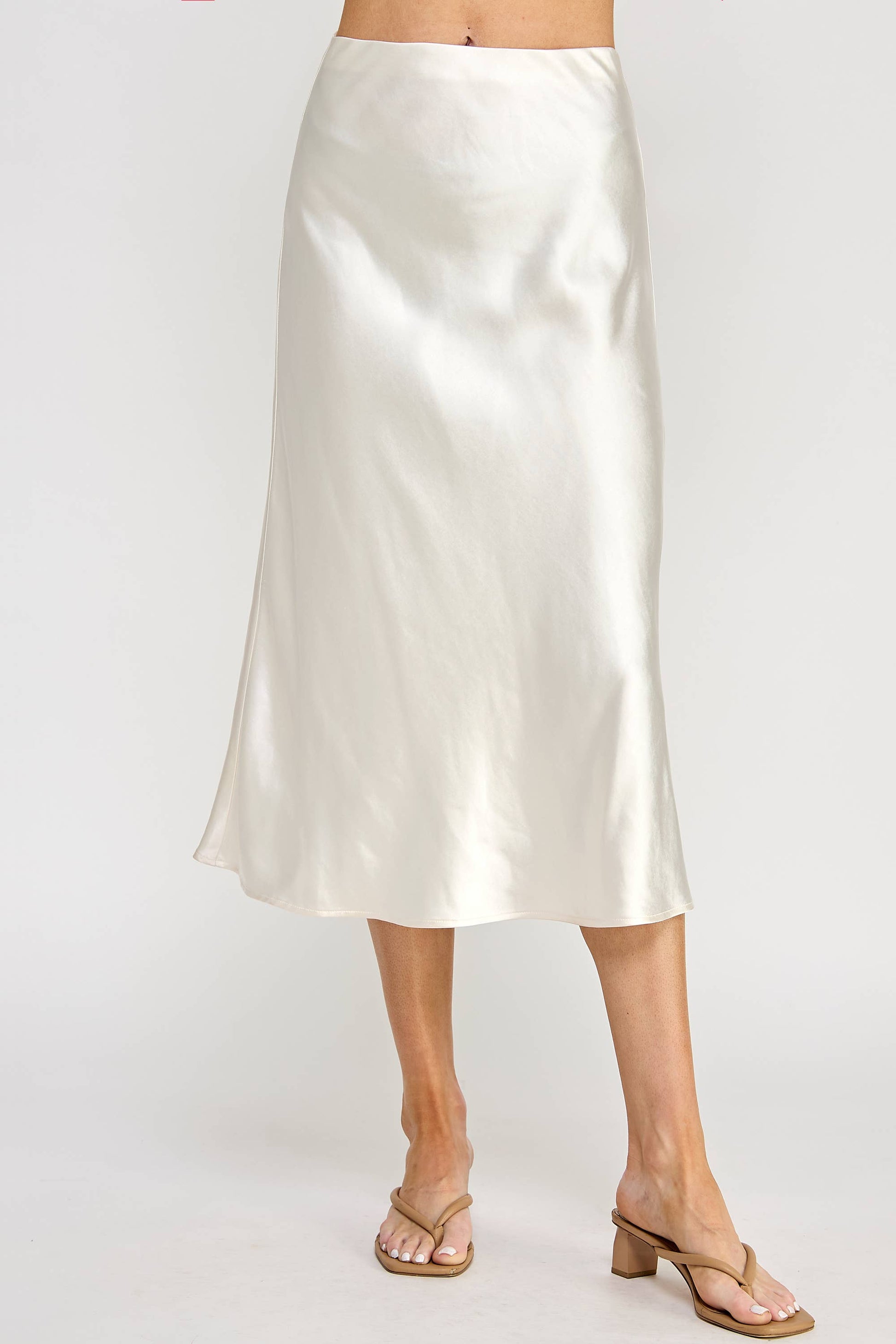 RS-9602-6 Satin Midi Skirt Pearl - BAY WINDOW