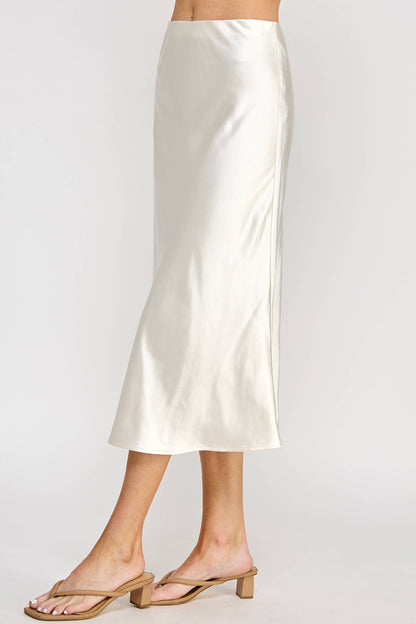 RS-9602-6 Satin Midi Skirt Pearl - BAY WINDOW