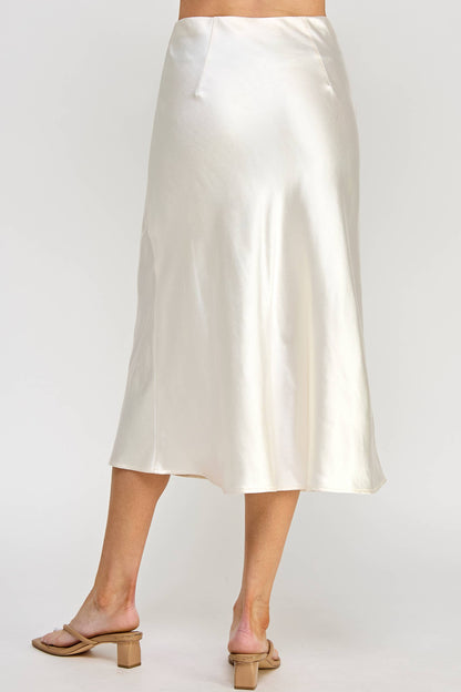 RS-9602-6 Satin Midi Skirt Pearl - BAY WINDOW