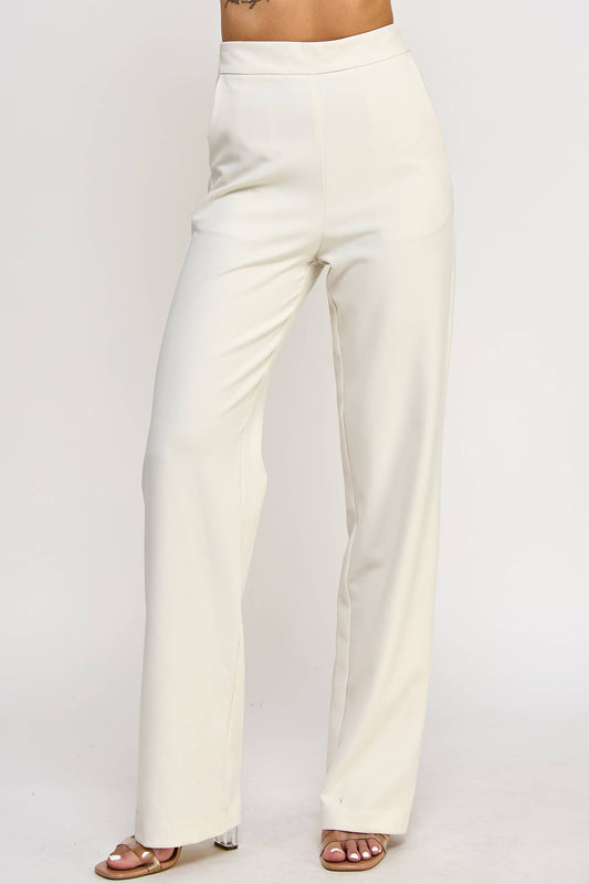 Wide Leg Suit Trousers - BAY WINDOW