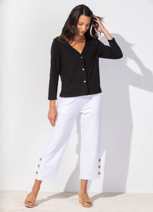Cotton Slub Easy Jacket - Black - BAY WINDOW