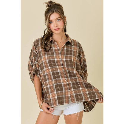 Plaid Oversize Button Down Shirt