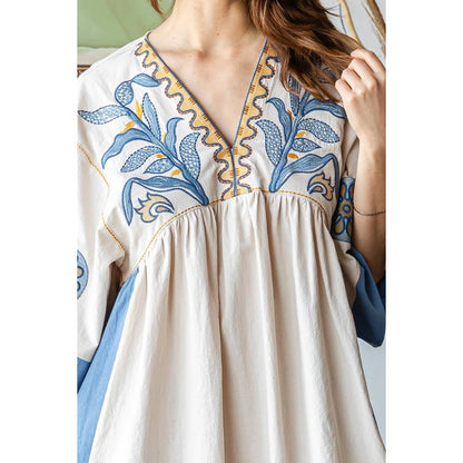 Vintage Embroidery Patch Dress