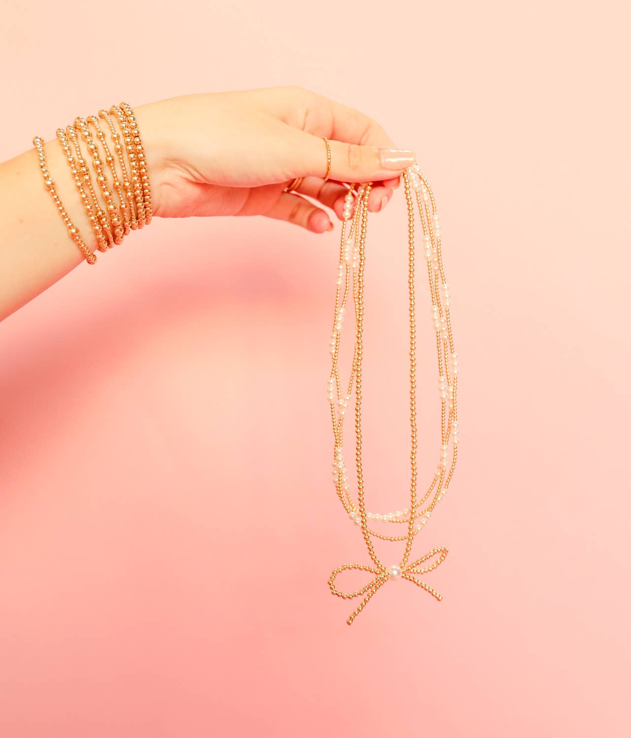 Gold Bow Necklace