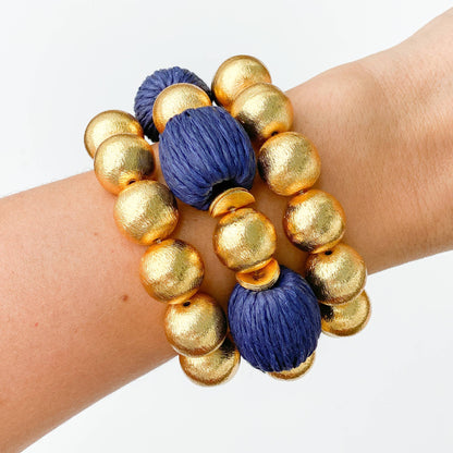 Candace Bracelet  Denim Raffia | 14mm - BAY WINDOW