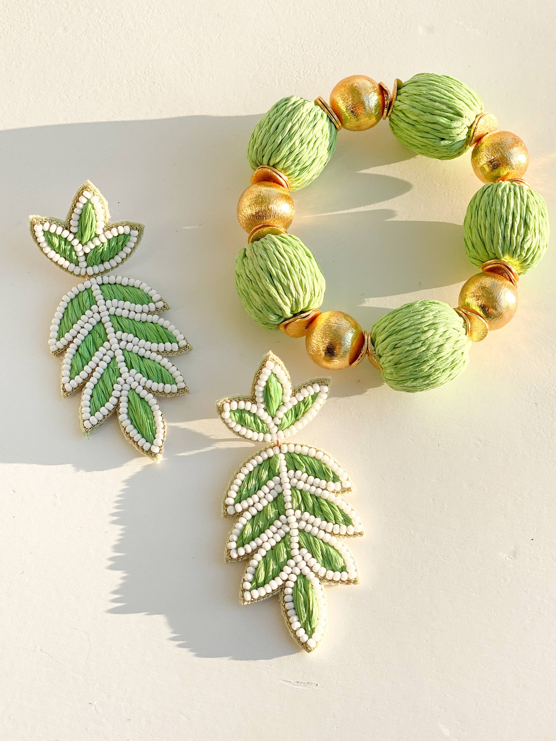 Candace Bracelet Green Raffia | 14mm - BAY WINDOW