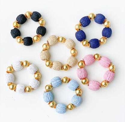Candace Bracelet  White  Raffia | 14mm - BAY WINDOW