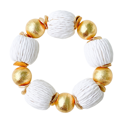 Candace Bracelet  White  Raffia | 14mm - BAY WINDOW