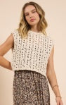 Goldie Open Knit Sleeveless Sweater - Cream