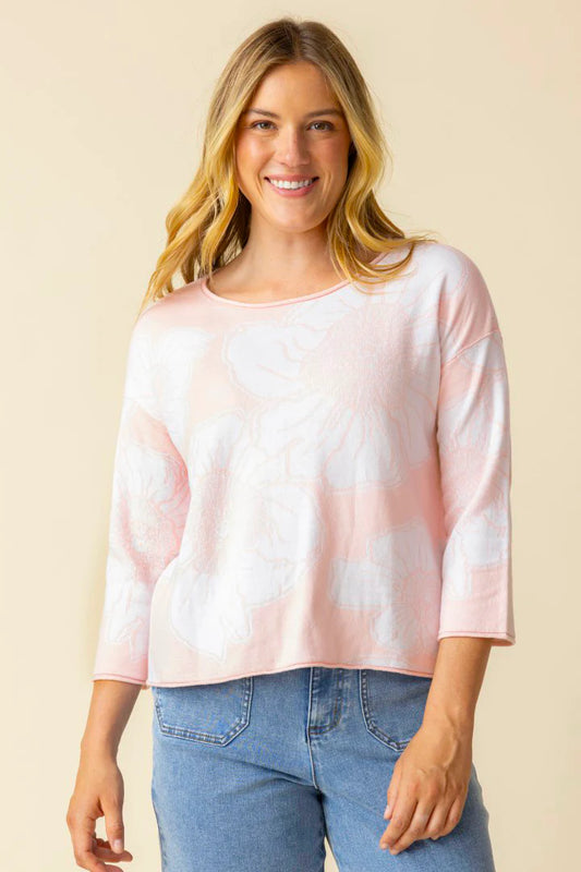 In Bloom Floral Jacquard Pullover 82262 - BAY WINDOW