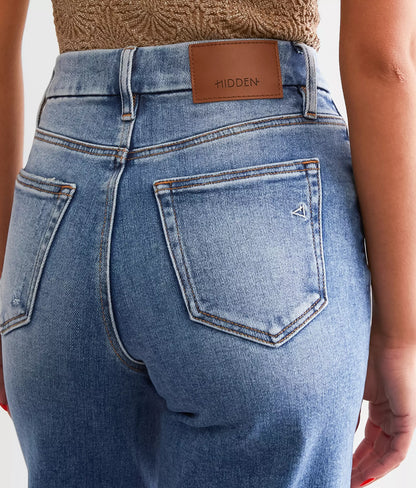 Nori - 27" Inseam High Rise Cropped Wide Leg Basic (Dark Wash) - BAY WINDOW