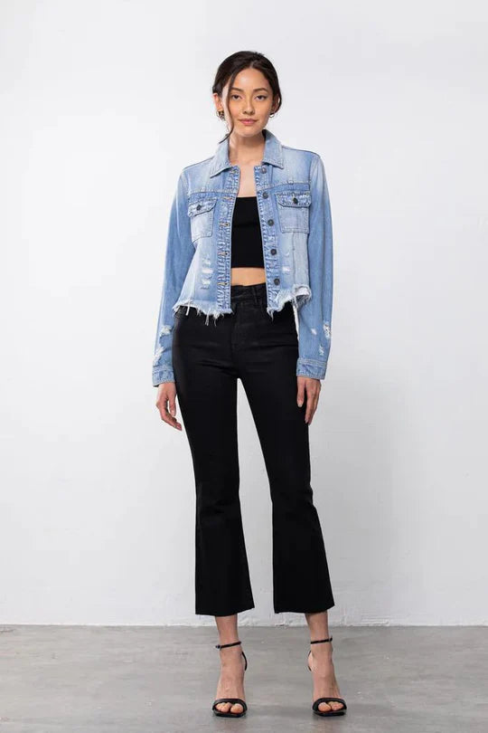Rebel Regular Fit Uneven Hem Jacket - BAY WINDOW