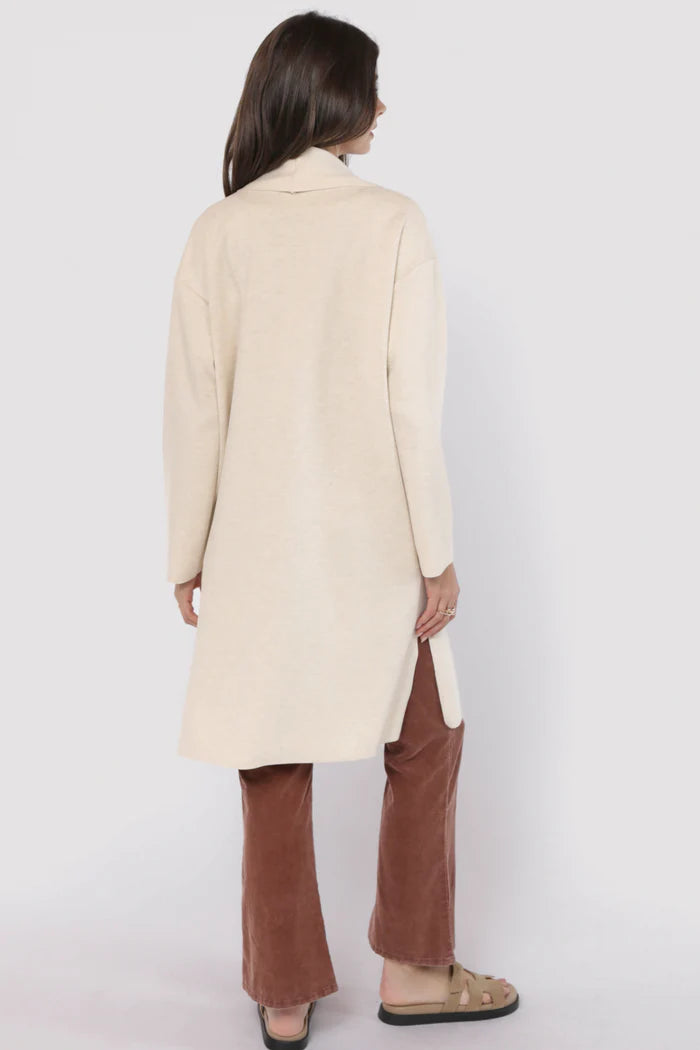 Alessia Shawl Collar Open Coat - Ivory - BAY WINDOW