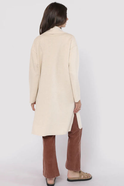 Alessia Shawl Collar Open Coat - Ivory - BAY WINDOW