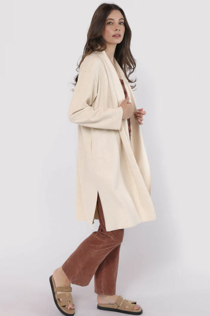 Alessia Shawl Collar Open Coat - Ivory - BAY WINDOW