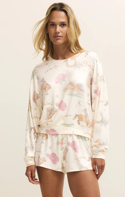 Desert Rose LS Top - Vanilla Ice
