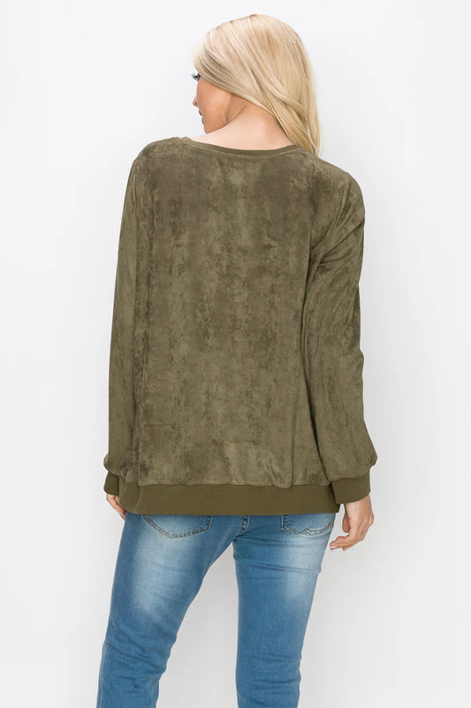 Alisa Stretch Suede Top - BAY WINDOW