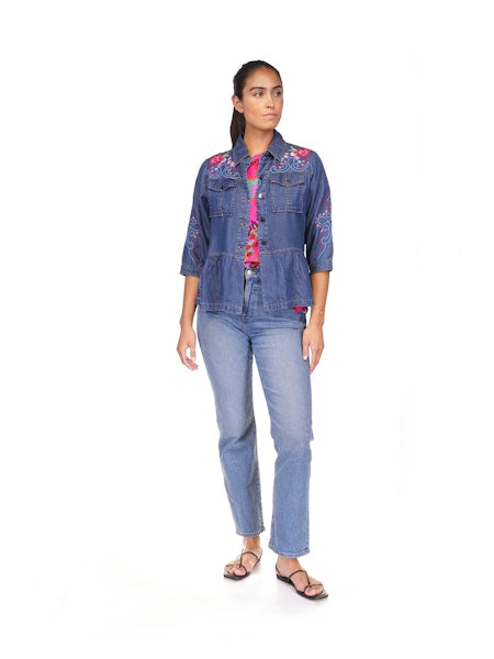 Peplum Denim Jacket - Dita - BAY WINDOW