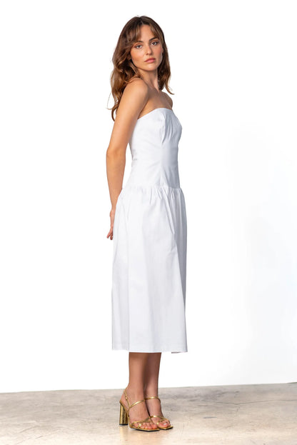 Miranda Dress - White/Pink/Green - BAY WINDOW